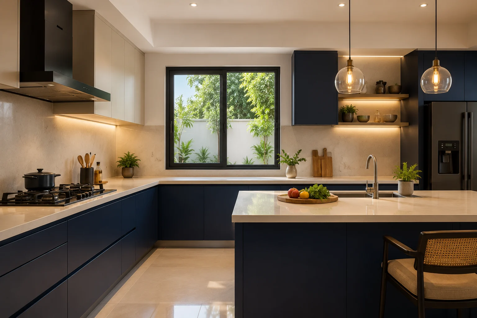 Bright modern kitchen painted with Agsar Paints